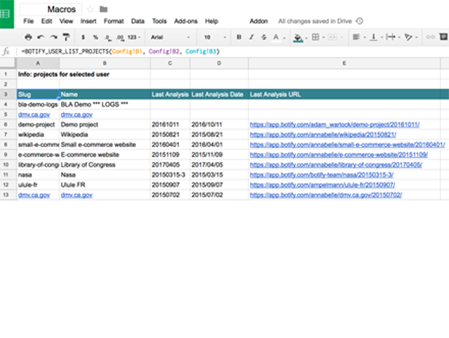 Google Sheets macros for analytics reporting